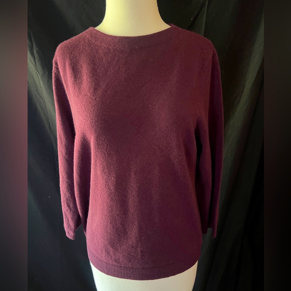NWT Talbots 100% Cashmere Sweater Plum Color Size Large Petite